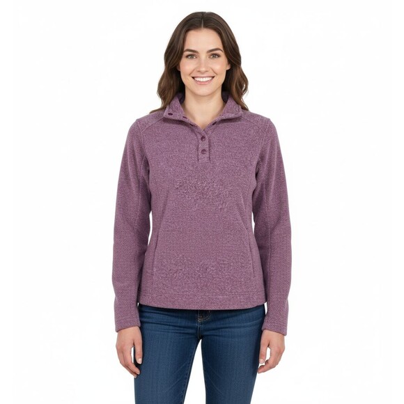 Duluth Trading Pullover Jacket Womens Medium Purple Fleece 1/4 Snap Frost Lake - Picture 1 of 10